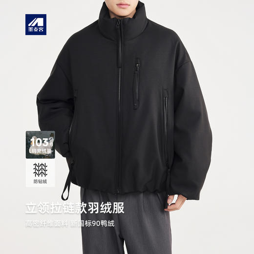 墨麦客男装美式休闲羽绒服男2025冬季新款多拉链男士羽绒服88849 商品图0
