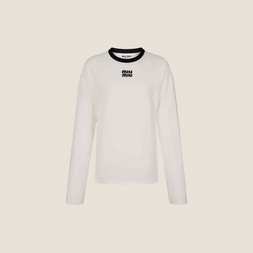 MIU-T 贴布撞色白长袖 商品图0