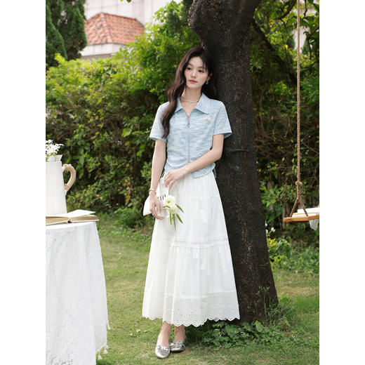 鹿向南【0330/20:00新品前一小时7折限量100件】蓝色T恤 商品图3