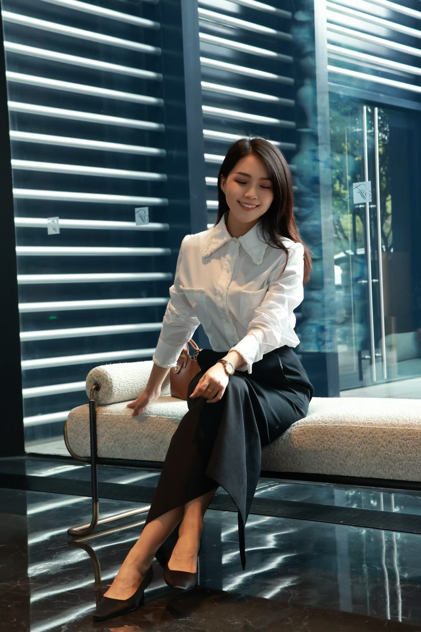 迷迭香|浪漫钉珠镶边衬衣