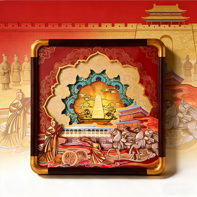 千秋长安西安元素城市文创 足金摆件商务礼品