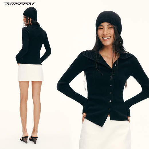 Ariseism黑标 90%羊毛针织开衫女春季新款上衣 商品图1