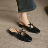 阿么手工女鞋新款一脚蹬浅口半拖包头鞋夏外穿百搭真皮穆勒鞋3CM 商品缩略图3