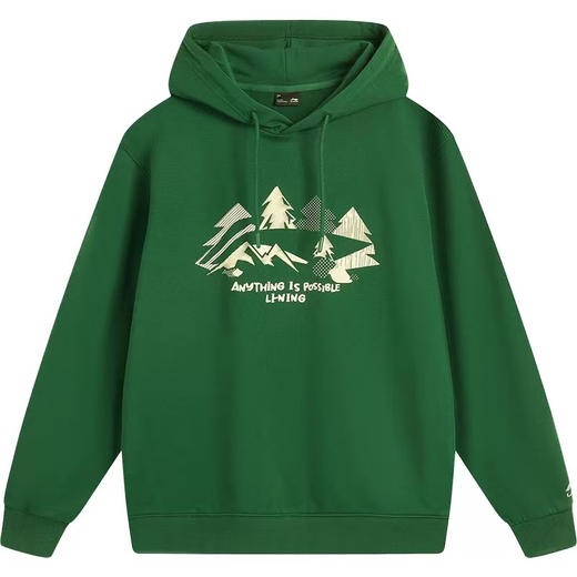 MJ| 李宁卫衣男士春秋2025新款情侣休闲帽衫美式薄款长袖卫衣AWDV355-4 商品图0