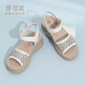 信诺一字带凉鞋厚底凉鞋女外穿时装凉鞋2026夏季新款软底妈妈凉鞋6L906-6