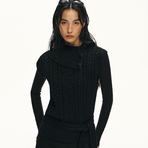 Ariseism黑标 羊毛马甲毛衣背心女春季新款上衣 商品图3