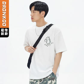 DRONKOO 2026 圆领左胸后幅手绘彩色马微阔短袖T恤