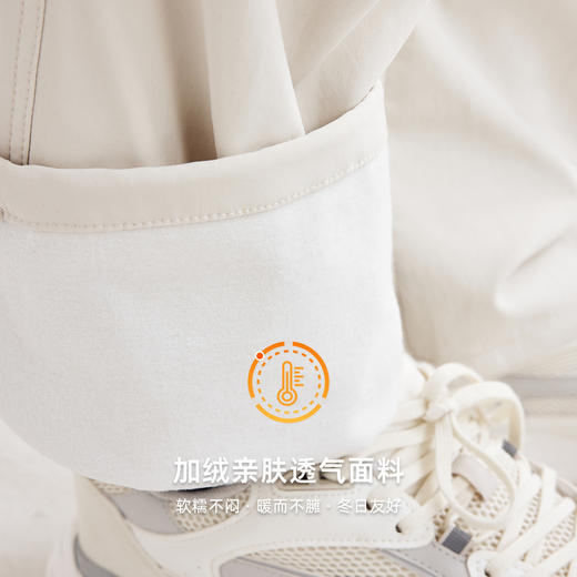 墨麦客大口袋拉褶加绒休闲裤男2025冬季新款美式工装裤子男91523 商品图1