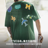 马登工装美式章仔印花T恤绿色小众圆领正肩设计感短袖上衣男款夏 商品缩略图1