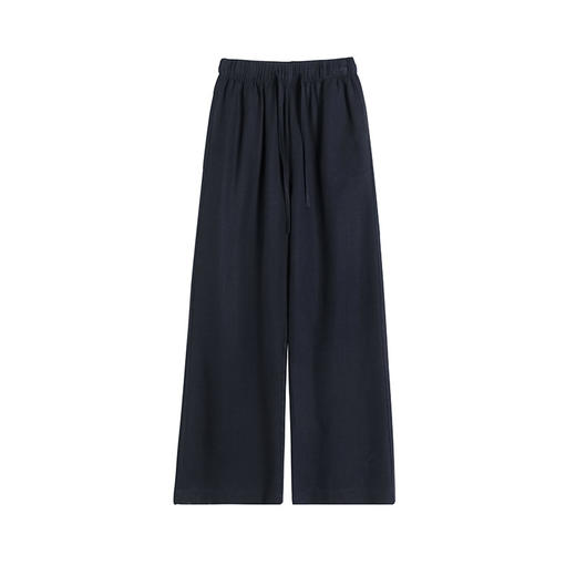 【门店同款】慵懒风高腰女抽绳垂感休闲裤小个子天丝亚麻薄款长裤 商品图4