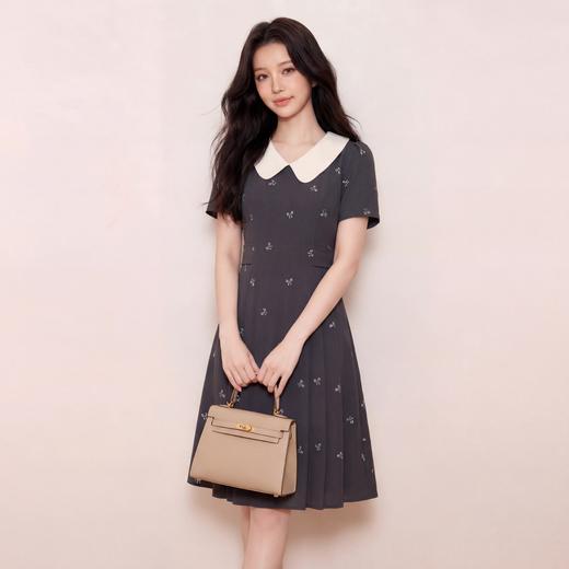 奢姿大码女装2026夏季蝴蝶结减龄娃娃领连衣裙胖妹妹轻奢时尚裙子3262803822 商品图1