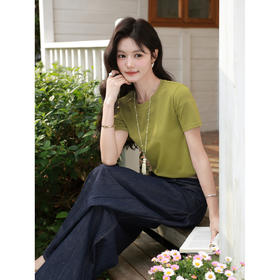 鹿向南【0330/20:00新品前一小时7折限量100件】绿色T恤