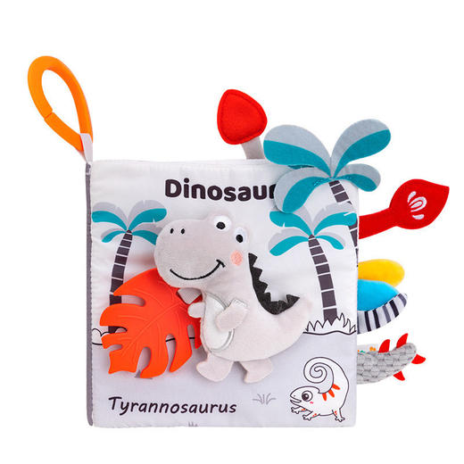 Happy monkey立体尾巴布书撕不烂宝宝视觉抓握感知训练玩具带牙胶 商品图4