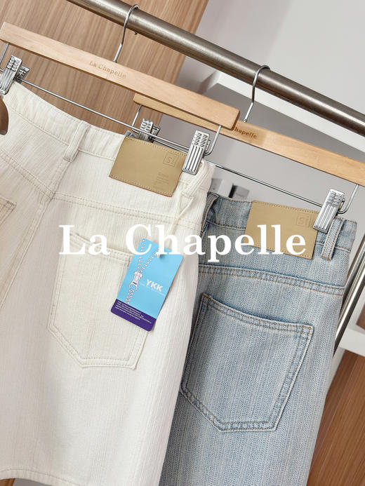 专柜实拍【版型巨正~】拉夏贝尔/La Chapelle棉质舒适好穿高腰单扣多裤袢口袋纯色百搭显瘦牛仔短裤 商品图9