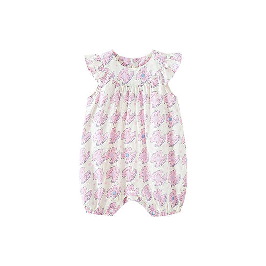 [纯棉]迷你巴拉巴拉婴儿连体衣柔软亲肤艺术小飞袖外出爬服2026夏 商品图4