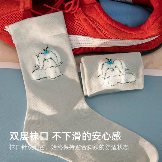 靴下物无骨袜子女春秋款中筒袜棉袜2025年新款植绒日系袜子可爱 商品图2