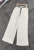 原单100%亚麻松紧腰抽绳阔腿直筒裤 商品缩略图0