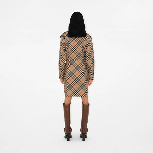 【三】BURBERRY 巴宝莉 女士 Vintage 格纹棉质衬衫式连衣裙 格子 8086610 B9368 商品图5