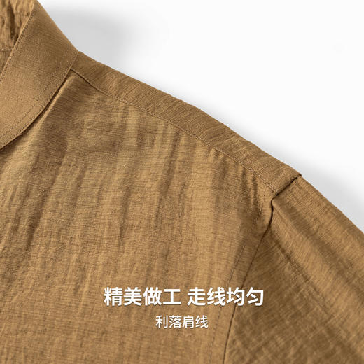 【含亚麻】圣得西男士长袖衬衫2026新款春季透气百搭休闲薄款上衣 商品图7
