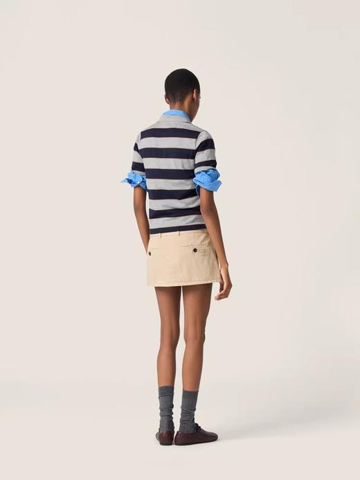 学院条纹polo衫，这个好看呢。胸口小标翻领设计女士poloE032868 商品图8