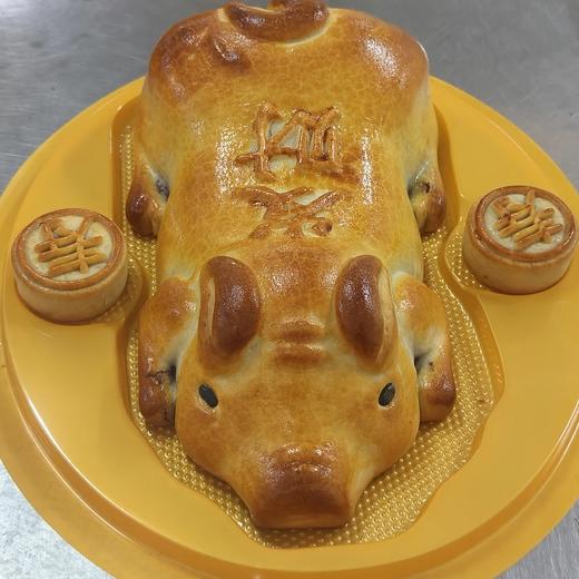 【发财金猪饼】发财 清明 拜山 祭祖 开业 进宅 2斤装 豆沙馅料 商品图1