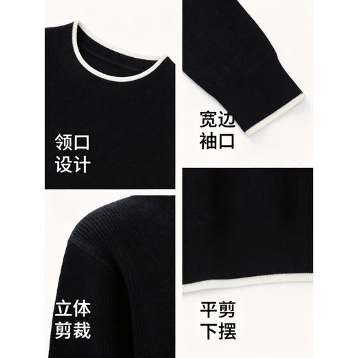 【门店同款】极简风圆领羊毛混纺针织衫男长袖休闲毛衣1Q1112502 商品图4