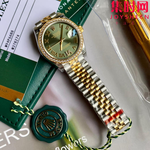 劳力士GS日志型系列 女款31mm 日志31系列 橄榄绿 间金绿罗马钻圈 女士腕表 搭载改Cal.2236全自动机械机芯 商品图6