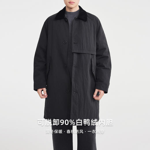 墨麦客男装可脱卸羽绒内胆男2025冬季新款一衣两穿羽绒服男88939 商品图1