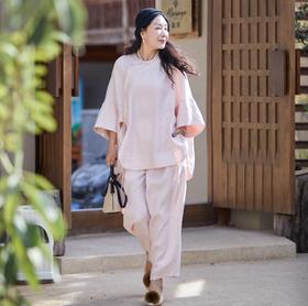 【林栖设计小店】手工挂饰|温柔新中式改良氅衣2026夏新款宽松百搭衬衣1962102