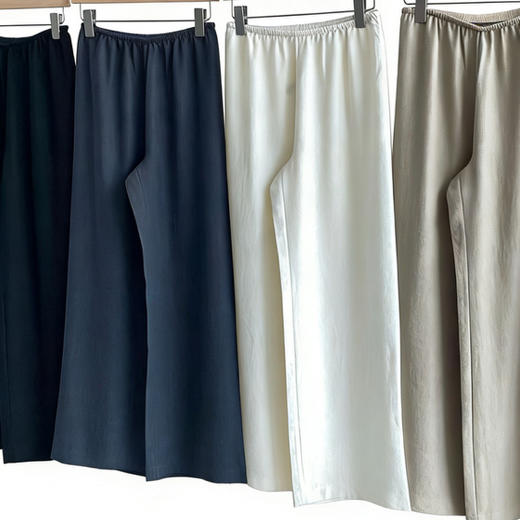 row丝麻裤。 白色。 卡其色。 黑色。 灰色。 商品图13