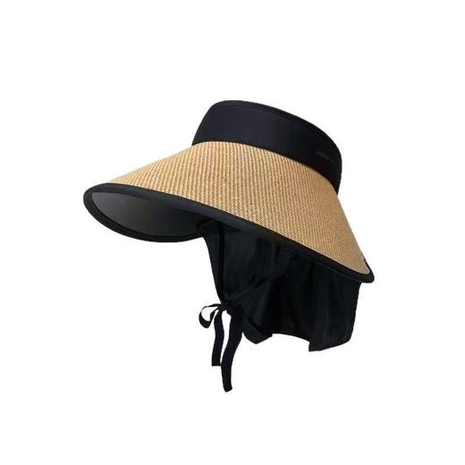 【全脸遮光❗大面积防护】巨显脸小，加大帽檐遮阳防晒帽女夏护披肩防紫外线骑车草编空顶太阳帽可折叠。rh 商品图4