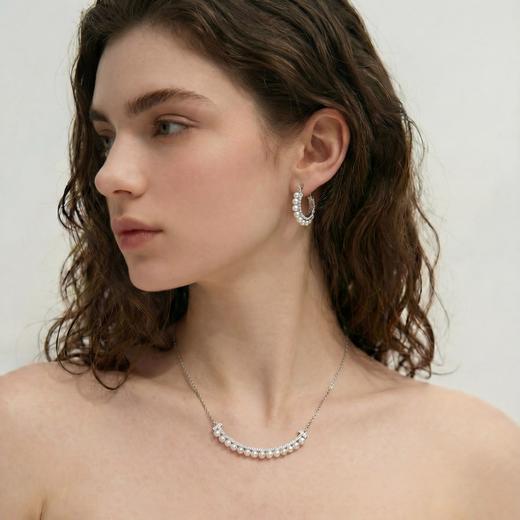 【生活再忙也要笑】MANREYA玛芮雅”微笑曲线“淡水珍珠项链耳环首饰、都是真淡水珍珠，明星都喜欢的款式 商品图9