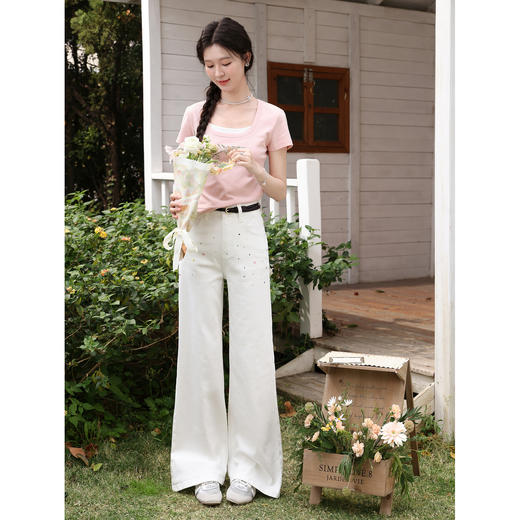 鹿向南【0330/20:00新品前一小时7折限量100件】白色牛仔裤 商品图2