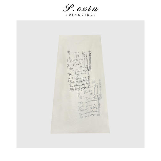 03-5潘依绣丁丁宠粉显瘦气质字母印花薄纱半身裙Q69367 商品图0