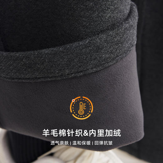 墨麦客男装松紧腰加绒休闲裤男2025冬新款直筒宽松男士裤子91501 商品图1