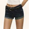 Ariseism 美式复古烫钻牛仔短裤女夏季新款百搭低腰热裤 商品缩略图0