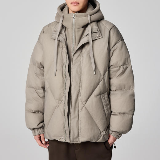 墨麦客男装鸭绒连帽羽绒服男士冬季新款宽松拼接保暖外套男潮 商品图1