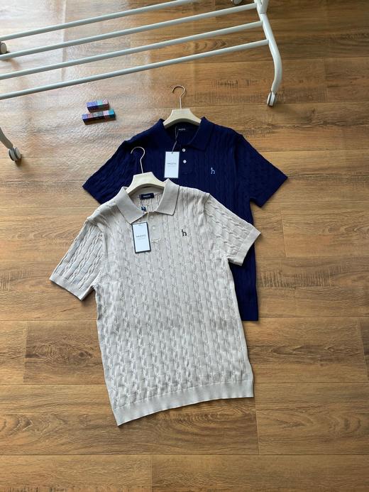 Hazzys26款男士绞花POLO短袖针织衫 商品图2
