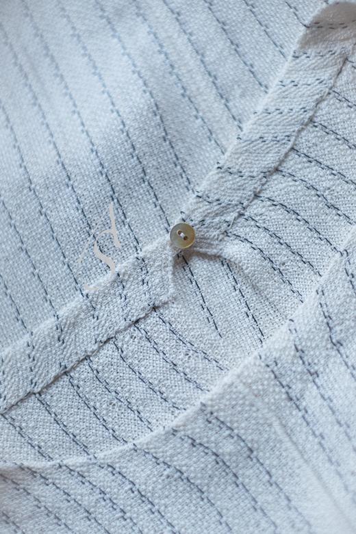 Boboutic 26SS 白蓝条纹丝棉麻针织轻盈上衣 商品图7