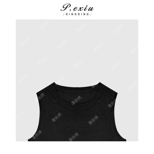 03-5潘依绣丁丁宠粉修身显瘦拼接网纱无袖圆领背心Q87461 商品图2