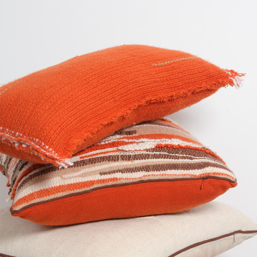 手工捻纱氆氇艺术浮线抱枕  SJF98P760N 商品图3