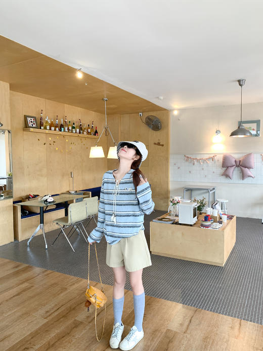 <曾小咸推荐>3.31现货秒杀 ！微信超特价！韩系条纹绑带针织长袖 日常189.99 立减110 秒杀79.99！！ 商品图9