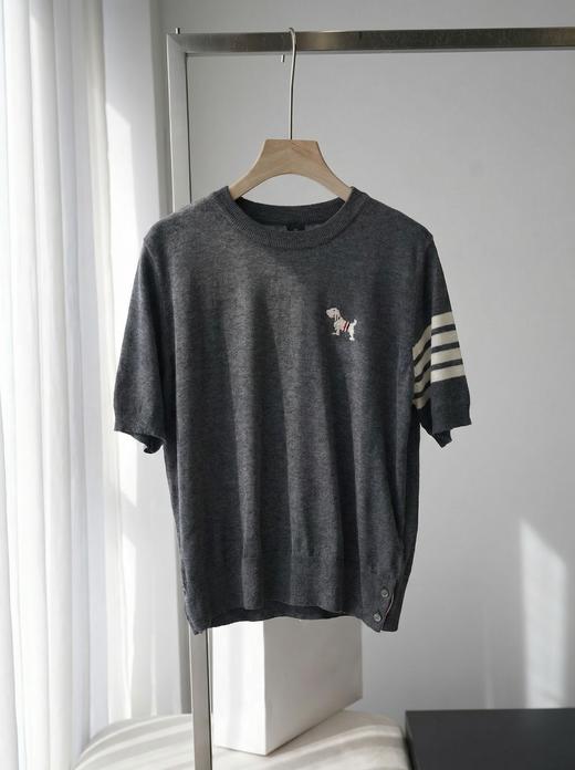 TB风小狗羊毛莱赛尔天气针织短袖T恤 商品图7