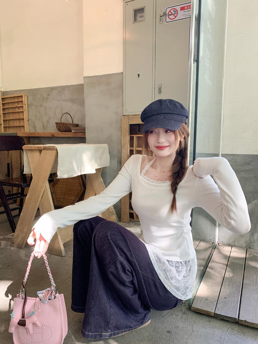 <曾小咸推荐>3.31现货秒杀 ！微信超特价！韩系蕾丝边打底衫 日常139.99 立减70 秒杀69.99！！ 商品图12