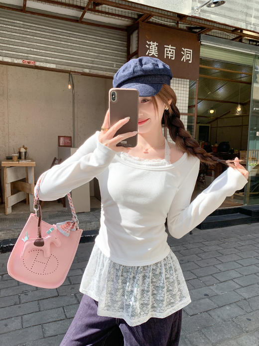 <曾小咸推荐>3.31现货秒杀 ！微信超特价！韩系蕾丝边打底衫 日常139.99 立减70 秒杀69.99！！ 商品图8