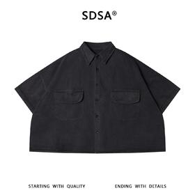 SDSA男装2026新款高贵轻奢复古工装双口袋短袖衬衫百搭舒适上衣