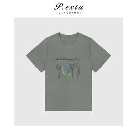 03-5潘依绣丁丁宠粉时尚休闲立体花纹短袖T恤Q10019