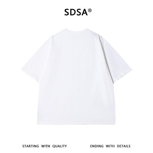 SDSA男装2026新款高贵轻奢美式毛边贴布字母数字做旧圆领短袖T恤 商品图4