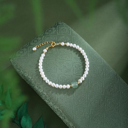 子佩集【珠映清欢】珍珠惜王妃手链【XHSL005】绿珠镀金2602 商品图1