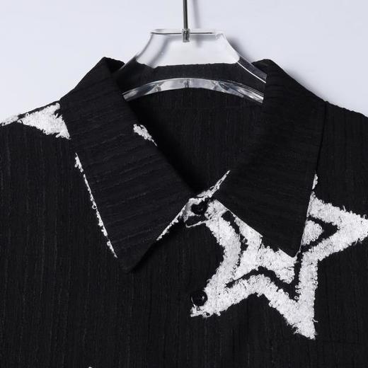 SDSA男装2026新款高贵轻奢潮牌简约撞色刺绣星星短袖衬衫百搭休闲 商品图1